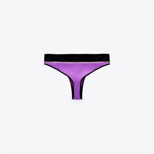 ZARA Piped Bikini Bottom - Women | Color: Purple | Size: S